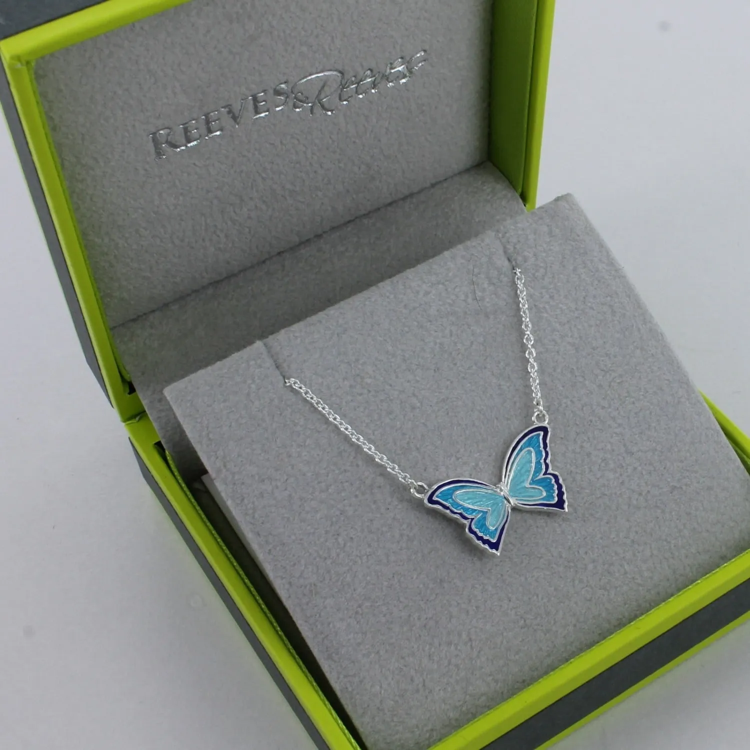 Sterling Silver Enamel Butterfly Necklace