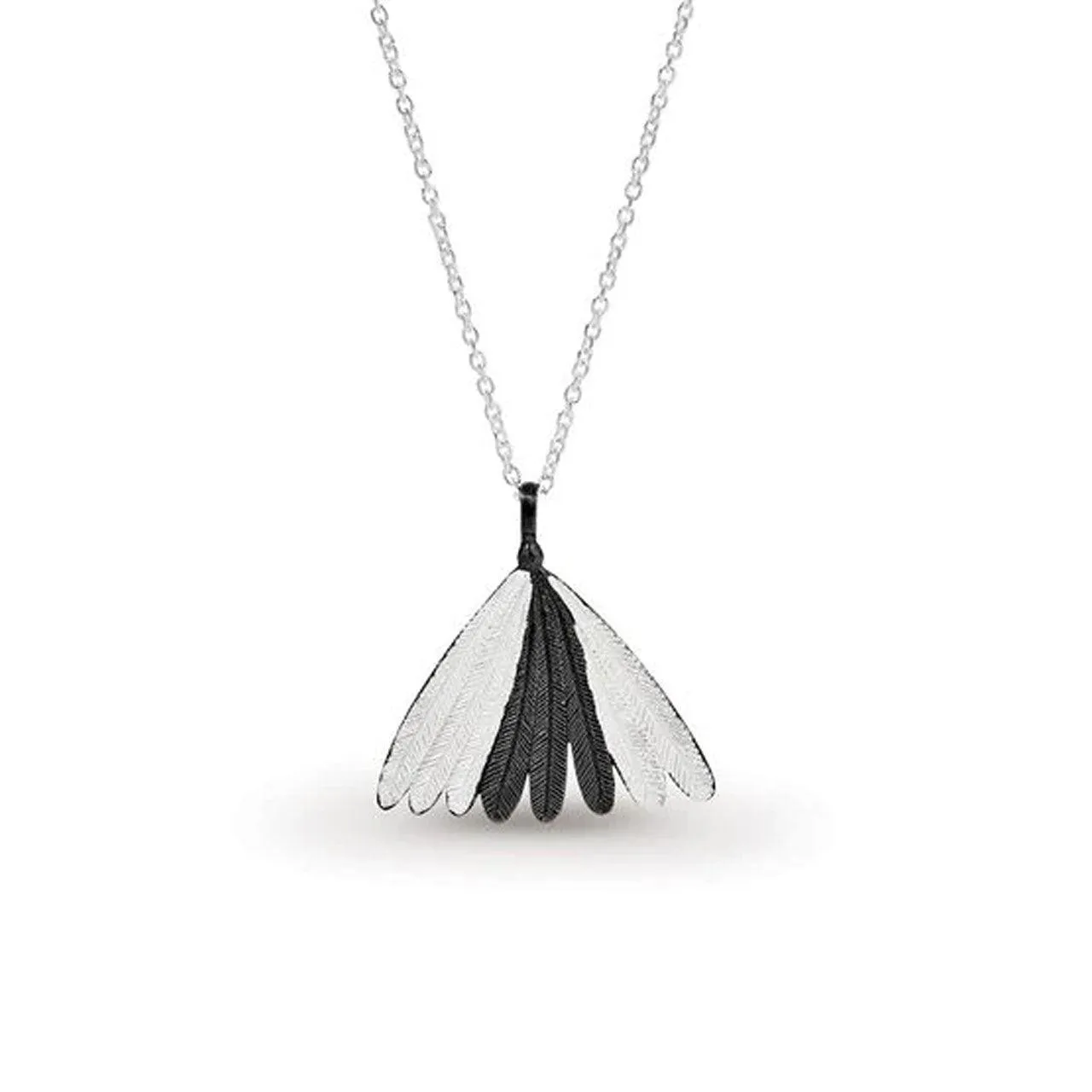 Sterling Silver Fantail Piwakawaka Feather Neckalce
