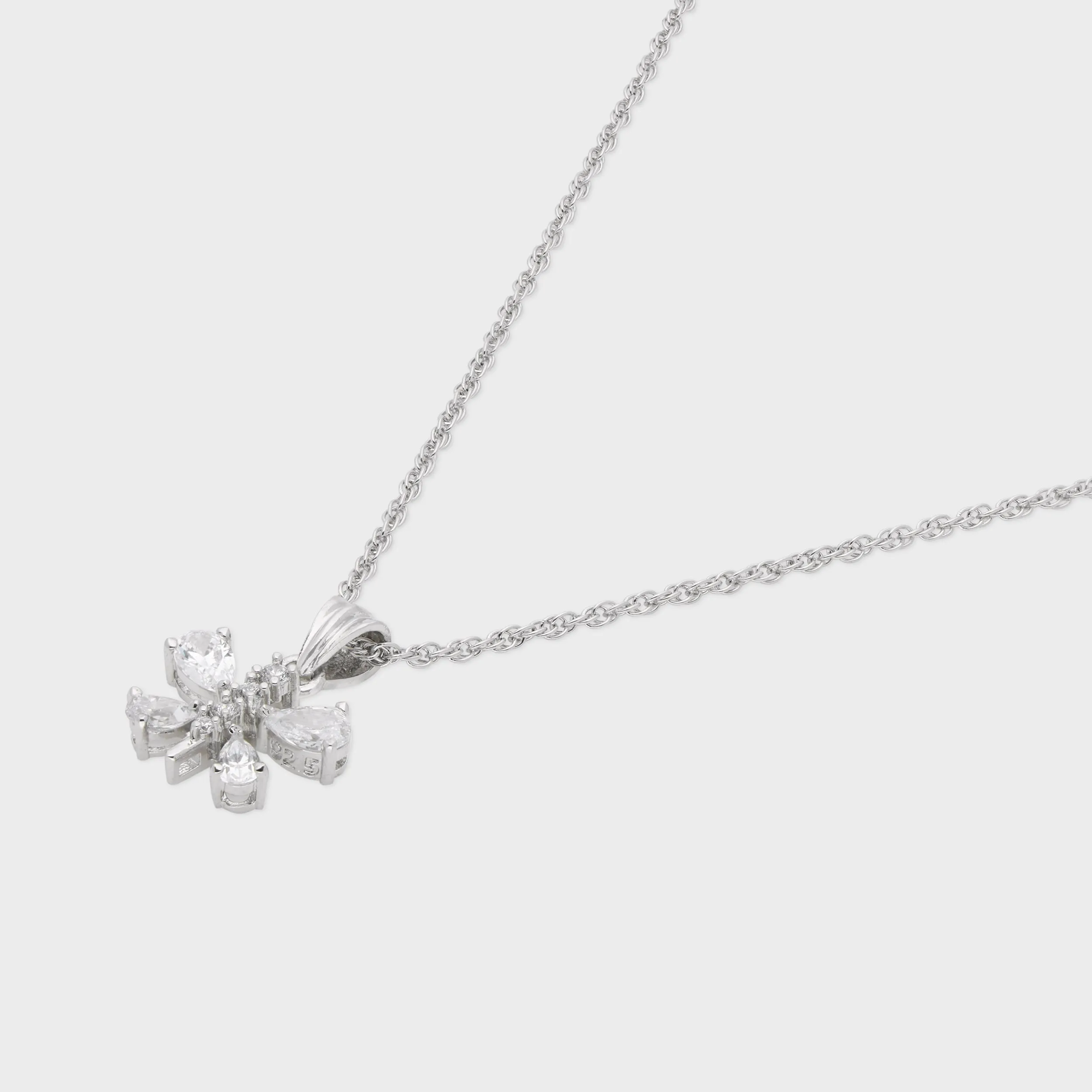 Sterling Silver Floral Blossom Pendant Necklace – A Symbol of Grace and Beauty | SKU : 0003579305, 0021424243, 0021424250