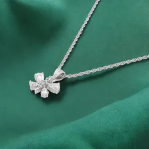 Sterling Silver Floral Blossom Pendant Necklace – A Symbol of Grace and Beauty | SKU : 0003579305, 0021424243, 0021424250