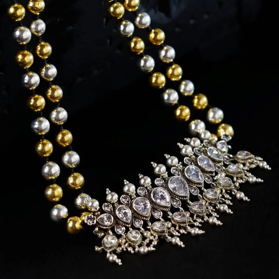 Swarna Rajat Dual Tone Silver Tanmani (9 leaf)
