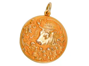 Taurus Zodiac Antique Locket by Sloan & Co.
