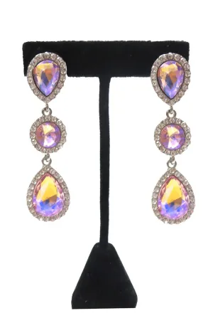 Teardrop Round Stone Earring