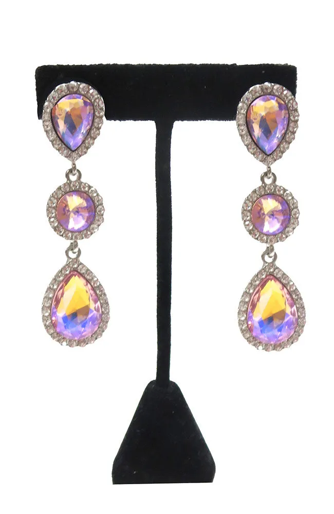 Teardrop Round Stone Earring