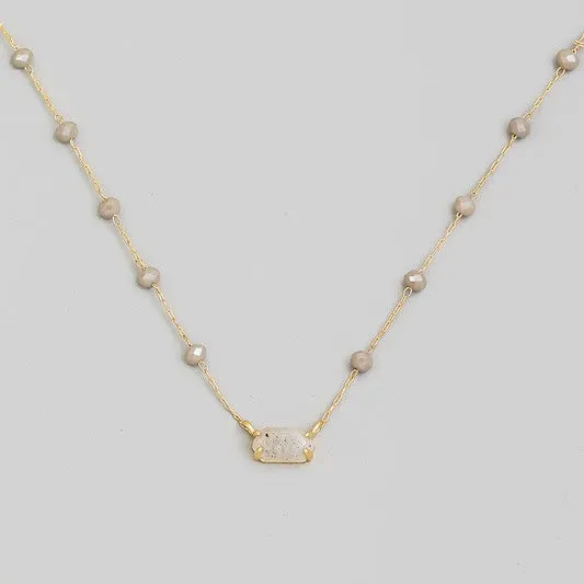THELMA GRAY RHINESTONE BEADED NECKLACE
