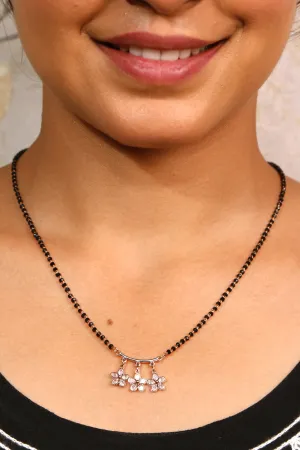 Three Flower Diamond Mangalsutra for Women