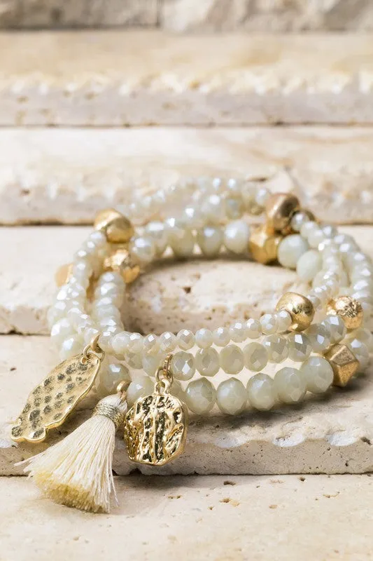 Three Layer Beaded Bracelet Stacks
