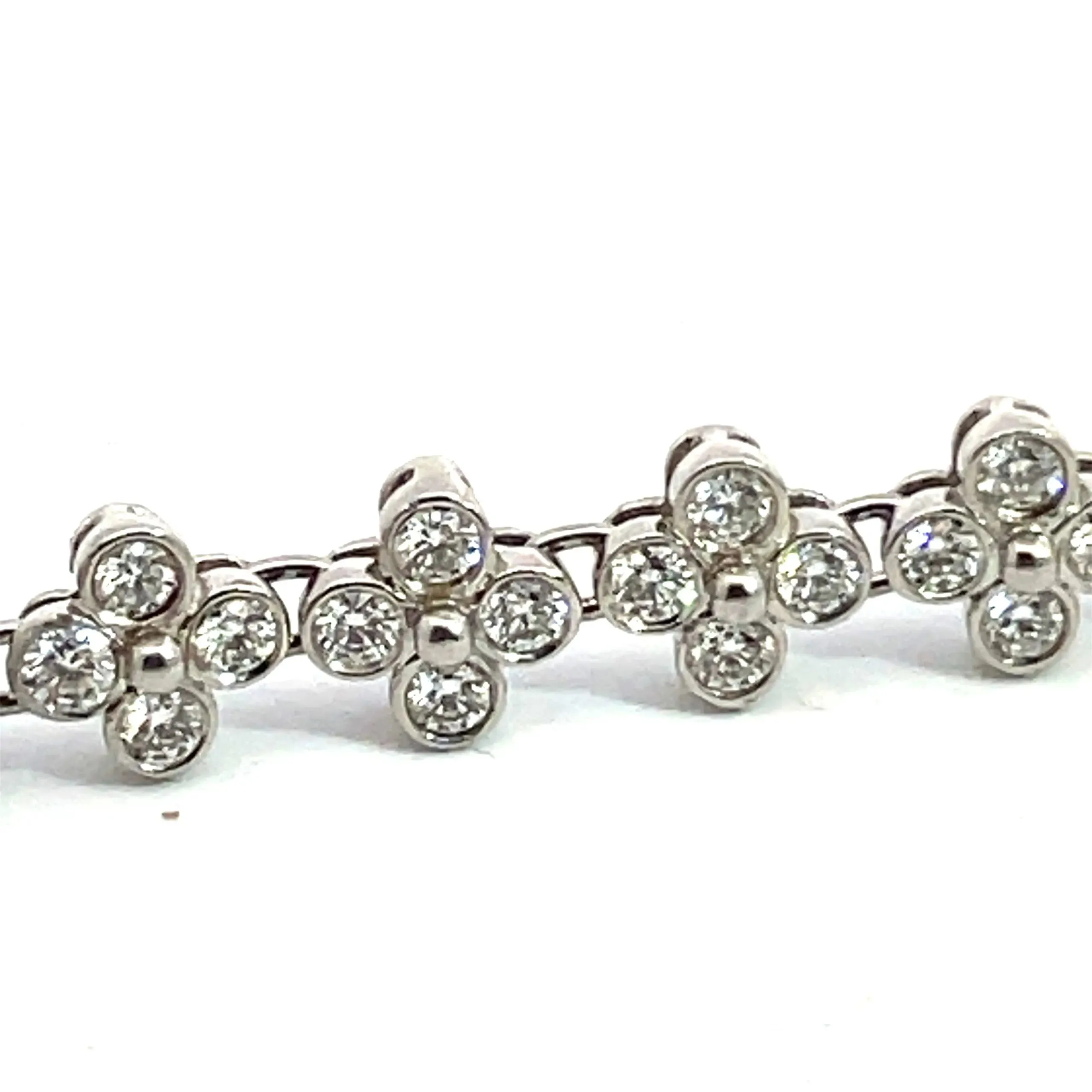 Tiffany & Co Platinum Diamond Quadrefoil Link Necklace
