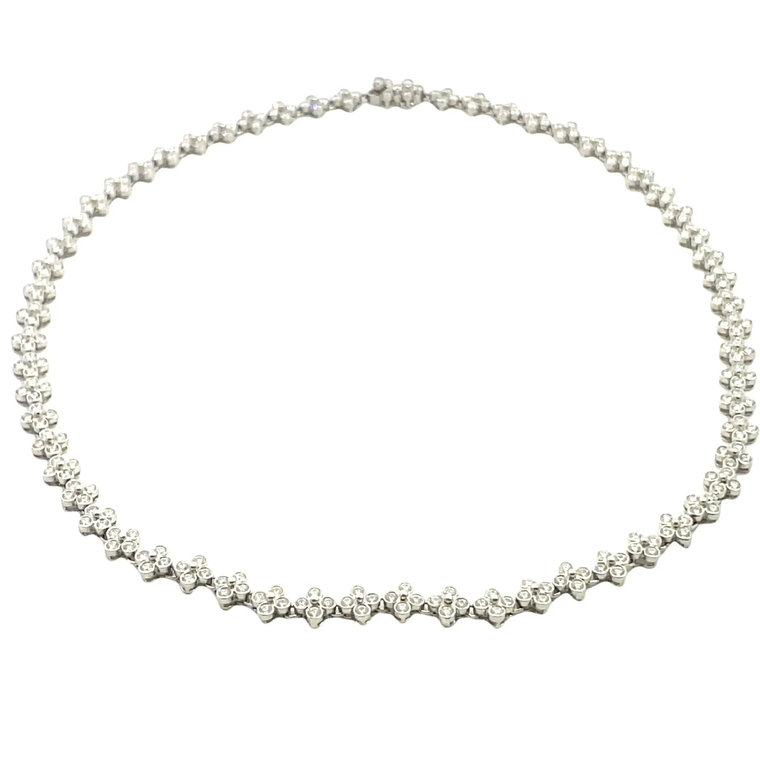 Tiffany & Co Platinum Diamond Quadrefoil Link Necklace