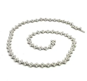 Tiffany & Co Platinum Diamond Quadrefoil Link Necklace
