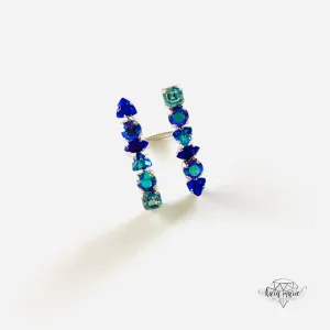 Tribal Sticks Bar Ring in Blue Hues