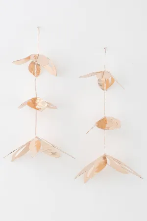 Triple Delicate Flower Drop Earrings