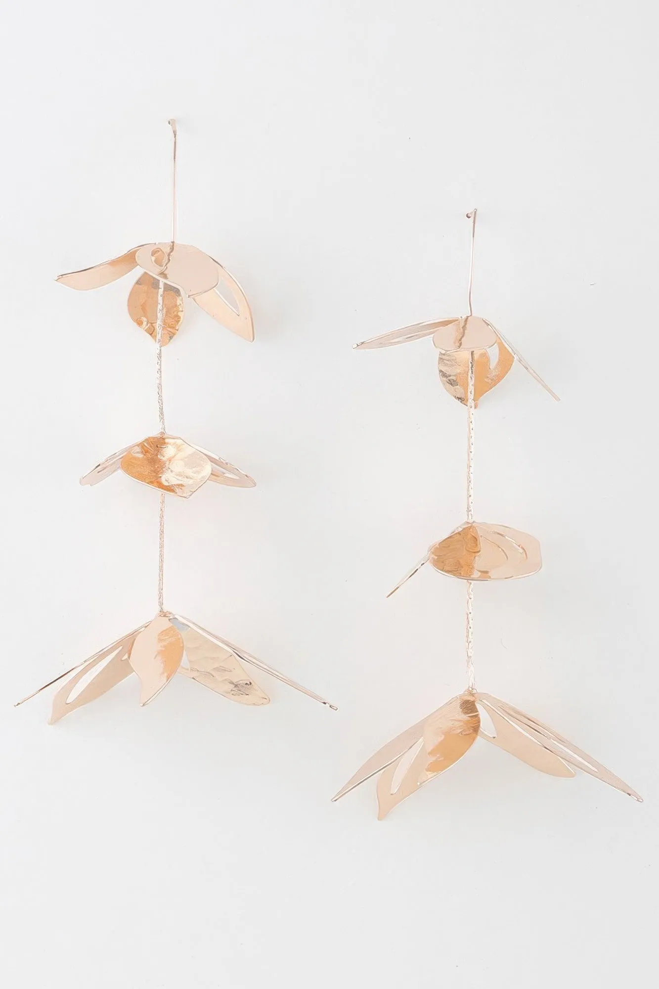 Triple Delicate Flower Drop Earrings