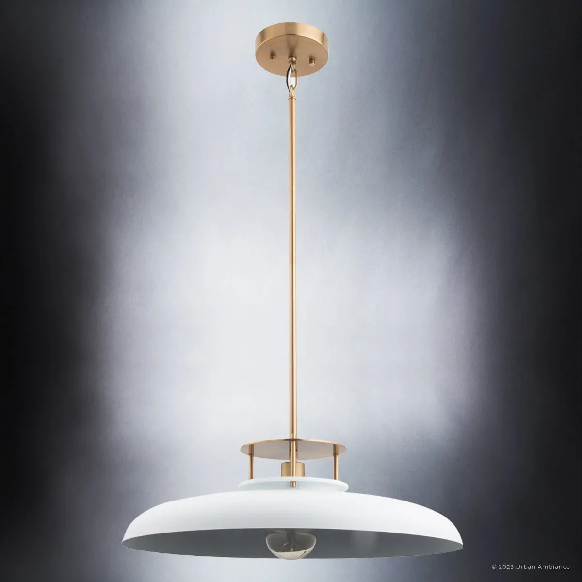 ULB2192 Transitional Pendant, 8''H x 20''W, Matte White and Gold Finish, Westport Collection