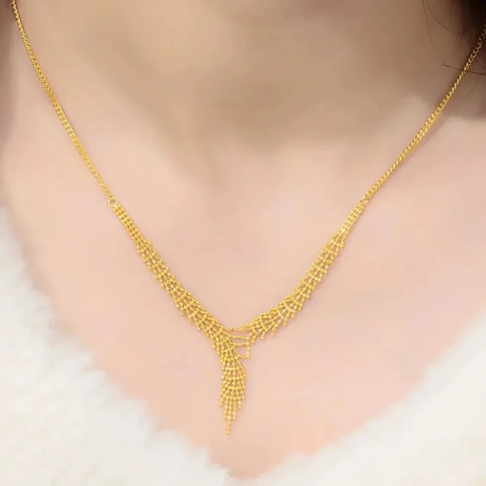 Unique Sweet Precious Lace Waterfall Fringed Necklace Model-30