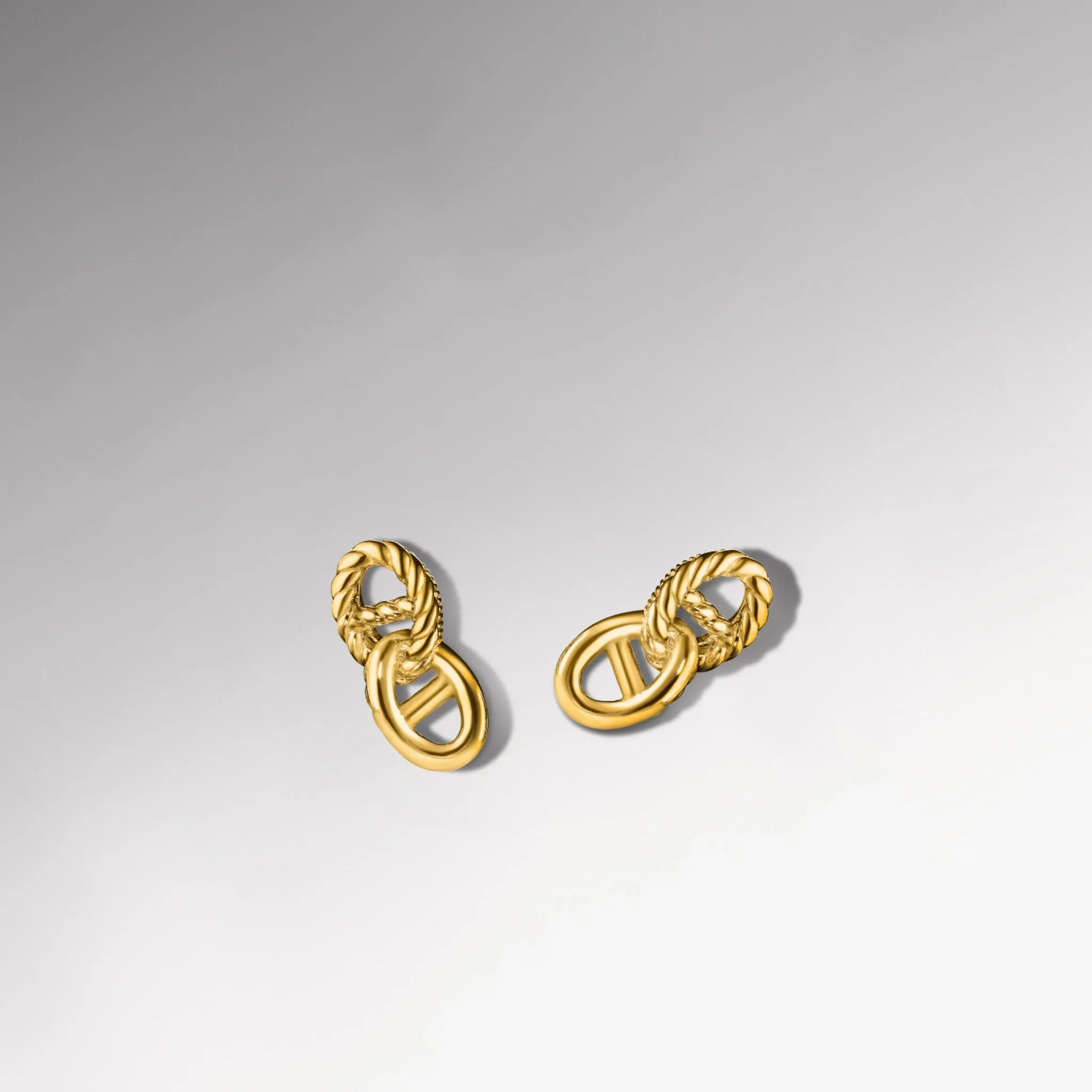 Vienna Double Link Stud Earrings in 18K