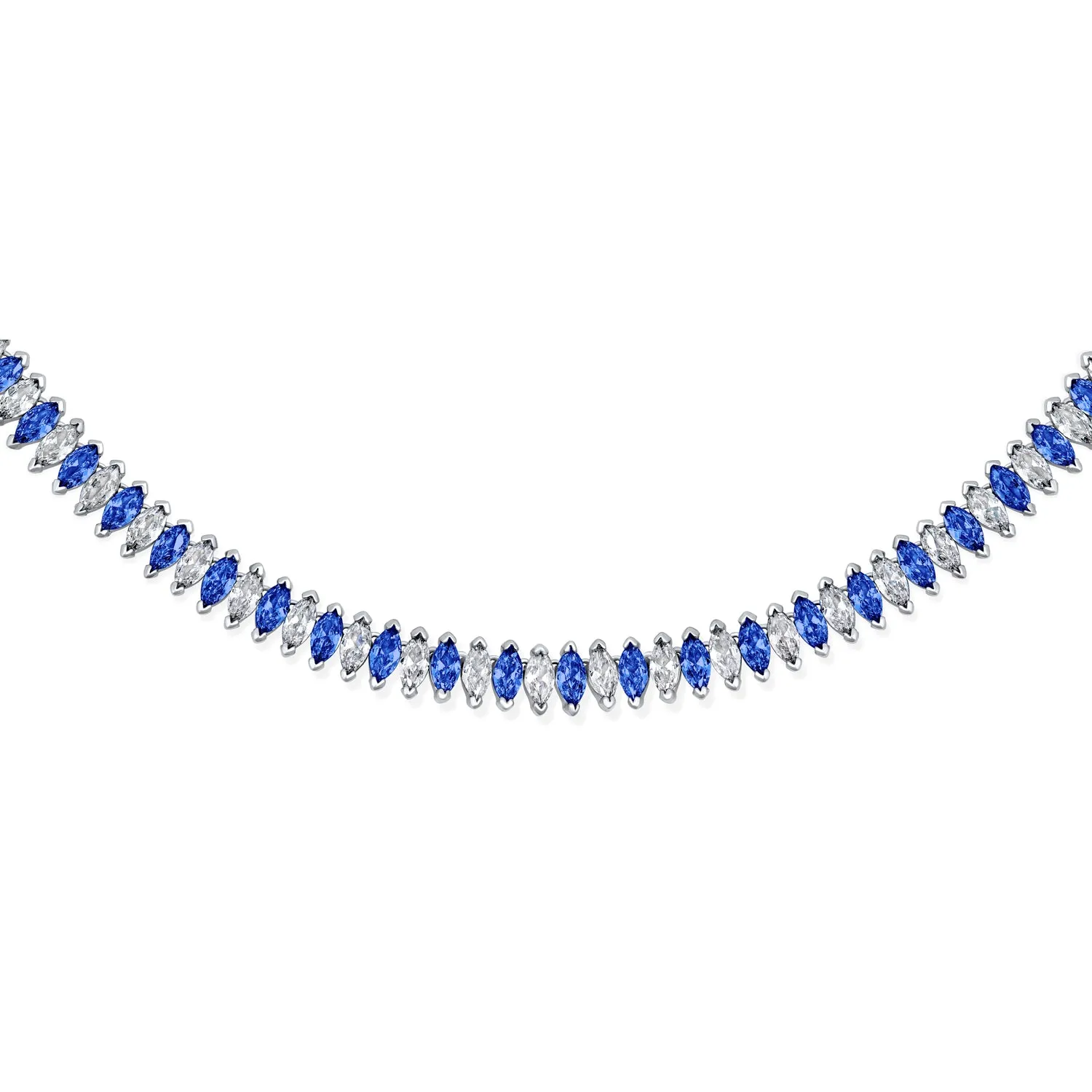 Vintage Art Deco Collar Necklace with Clear White Cubic Zirconia for Bridal Events