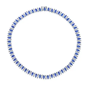 Vintage Art Deco Collar Necklace with Clear White Cubic Zirconia for Bridal Events