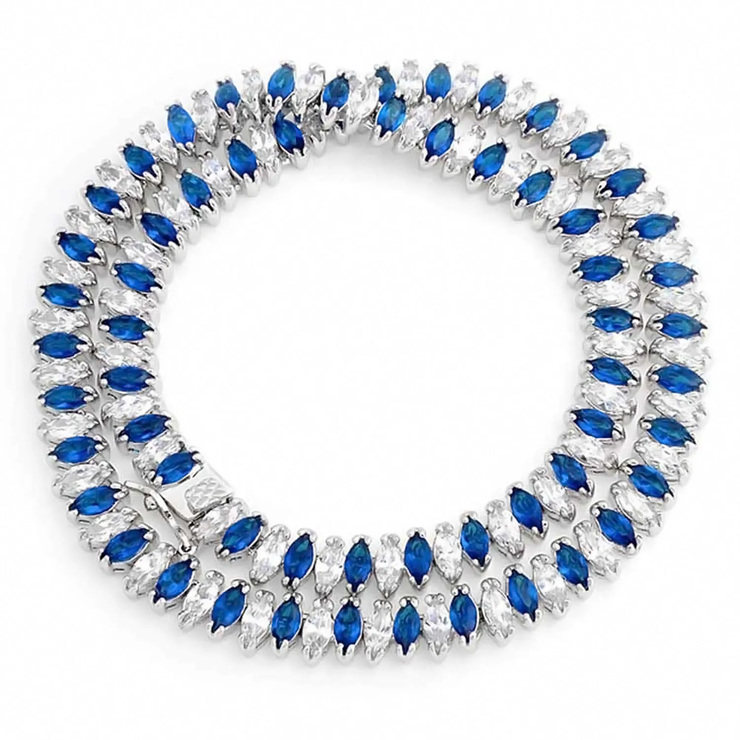 Vintage Art Deco Collar Necklace with Clear White Cubic Zirconia for Bridal Events