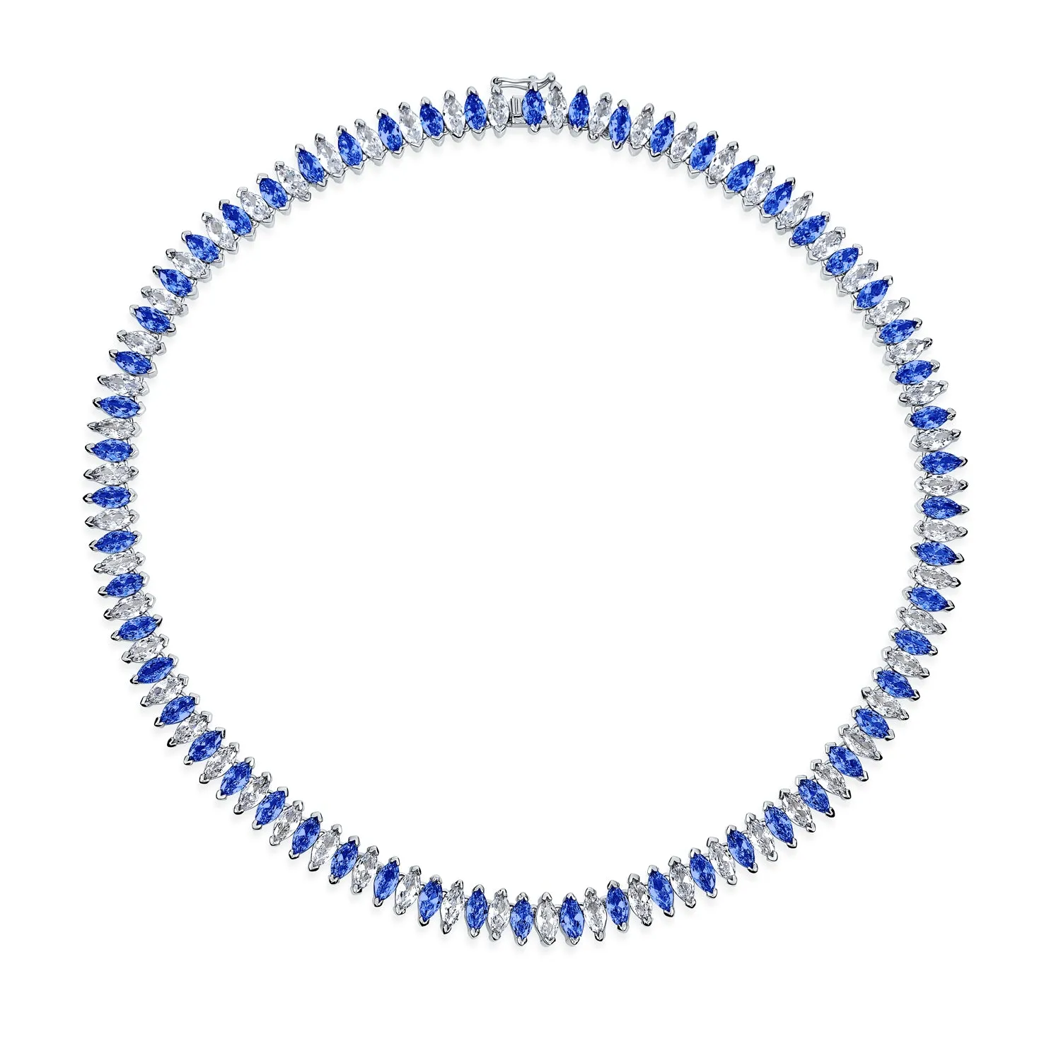 Vintage Art Deco Collar Necklace with Clear White Cubic Zirconia for Bridal Events
