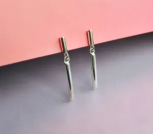 Vurchoo Minimalist Silver Bar Studs