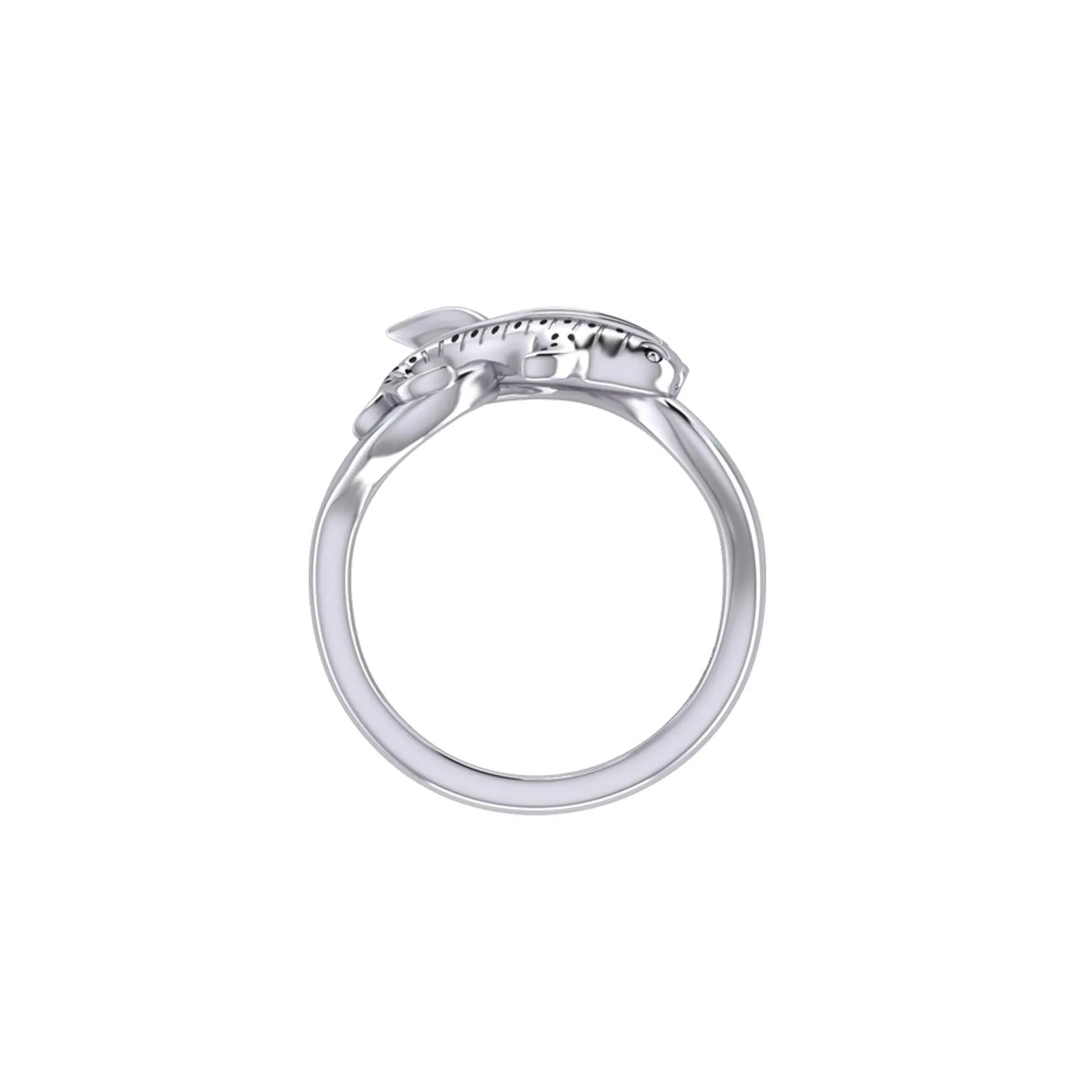 Whale Shark with Wave Sterling Silver Wrap Ring TRI2433