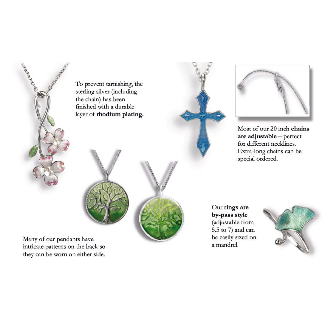Whale Tail Ocean Wave Fusion Rhodium Plated 925 Chain Pendants