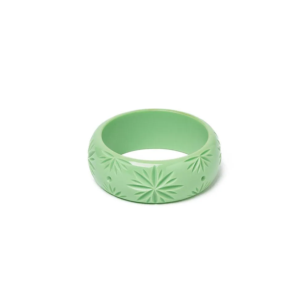 Wide Tea Heavy Carve Bangle by Splendette