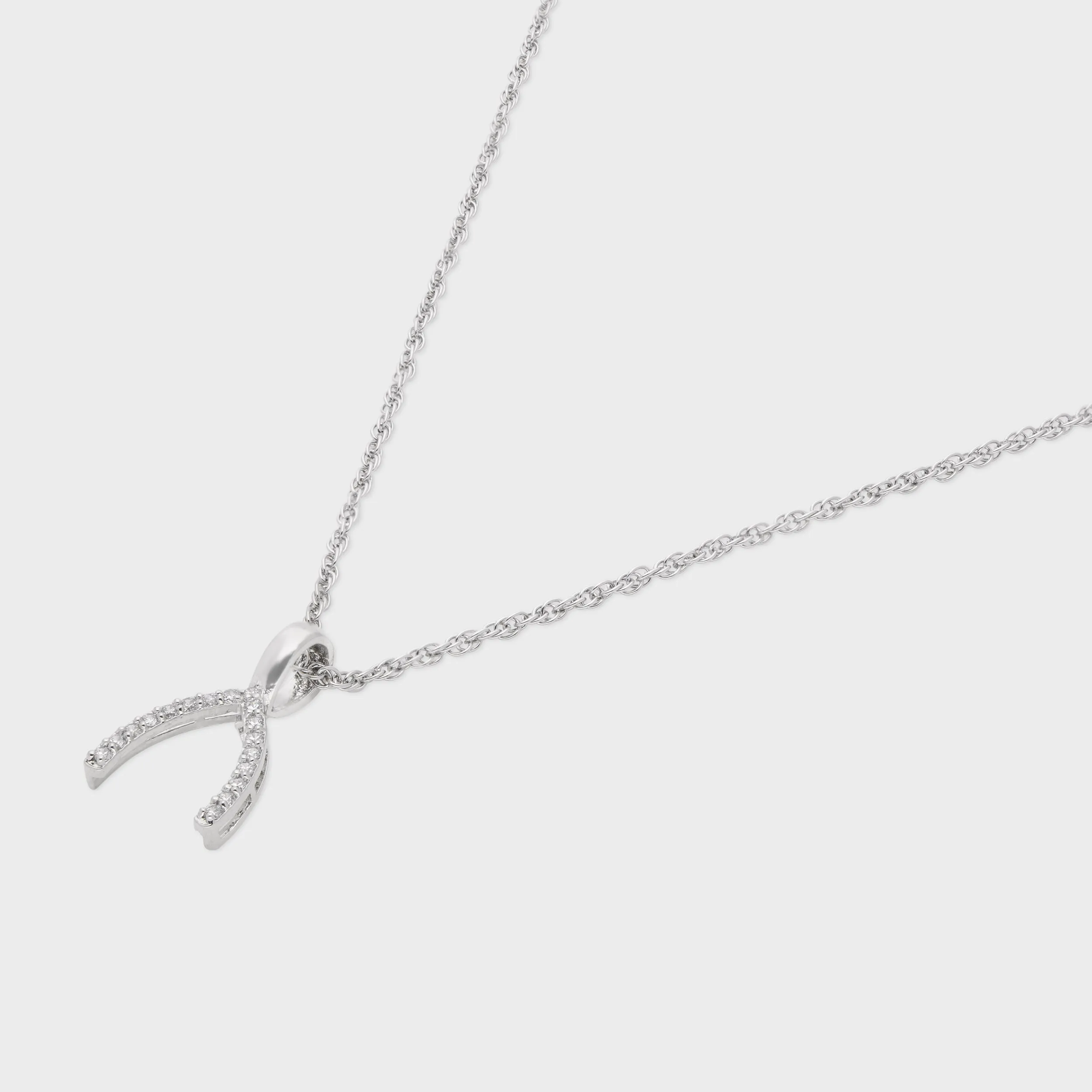 Wishbone-Inspired Pendant Necklace in Sterling Silver | SKU : 0003579404, 0021424441, 0021424458