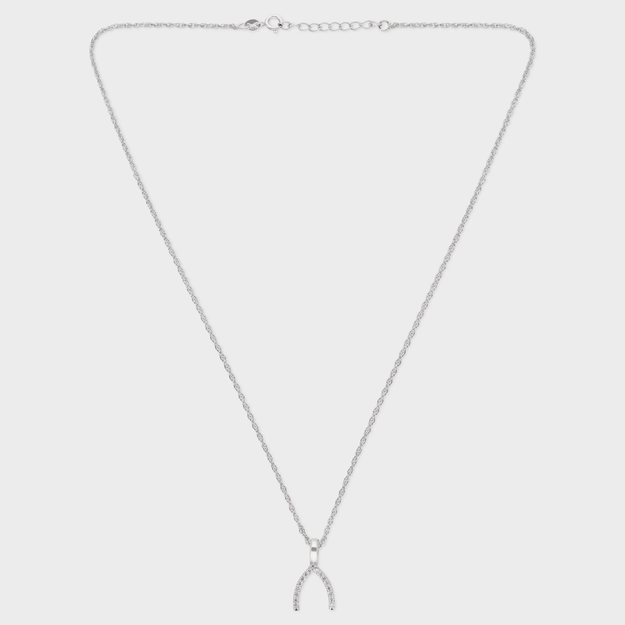 Wishbone-Inspired Pendant Necklace in Sterling Silver | SKU : 0003579404, 0021424441, 0021424458