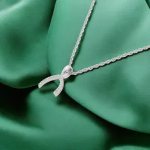Wishbone-Inspired Pendant Necklace in Sterling Silver | SKU : 0003579404, 0021424441, 0021424458