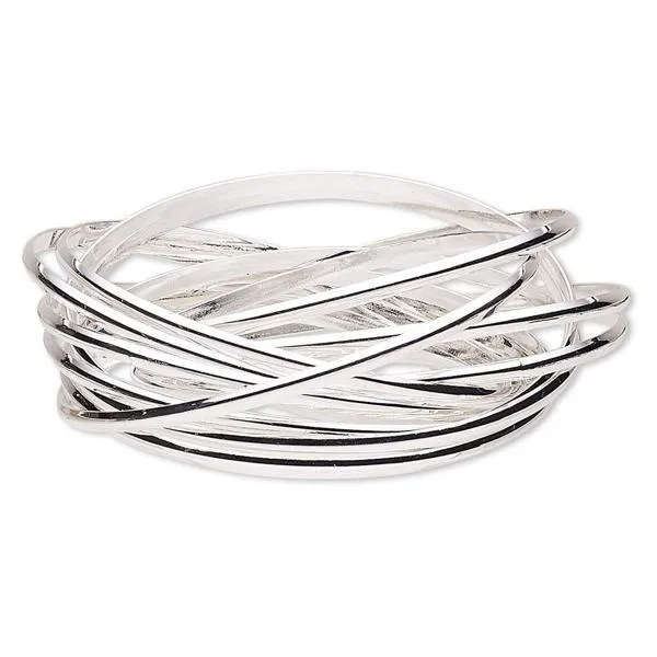 Womens Silver Plated Interlocking Bangles Bracelet