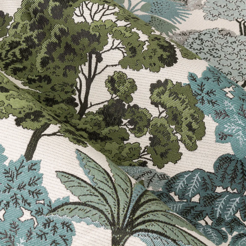Woodlands Room Darkening Eyelet Curtains Green