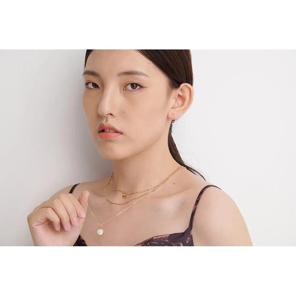 Yhpup Bohemian Round Pendant Stainless Steel Necklace for Women